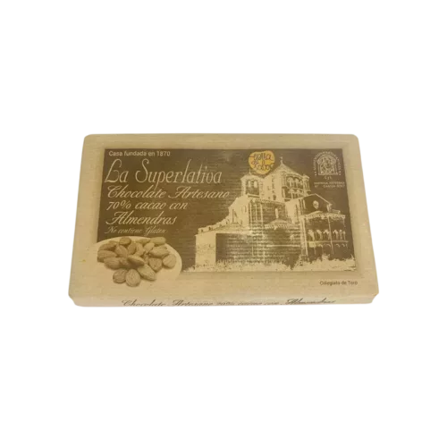 Chocolate Negro 70% Cacao con Almendras "La Superlativa" (Sin Gluten)