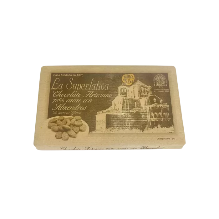 Chocolate Negro 70% Cacao con Almendras "La Superlativa" (Sin Gluten)
