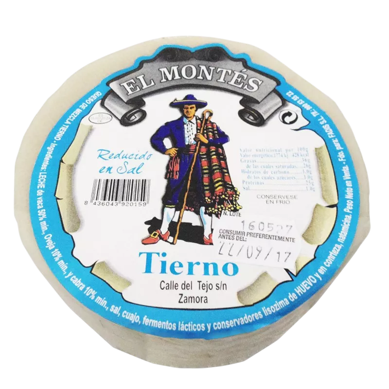 Queso de Mezcla Tierno Bajo en Sal "El Montés" (1kg)