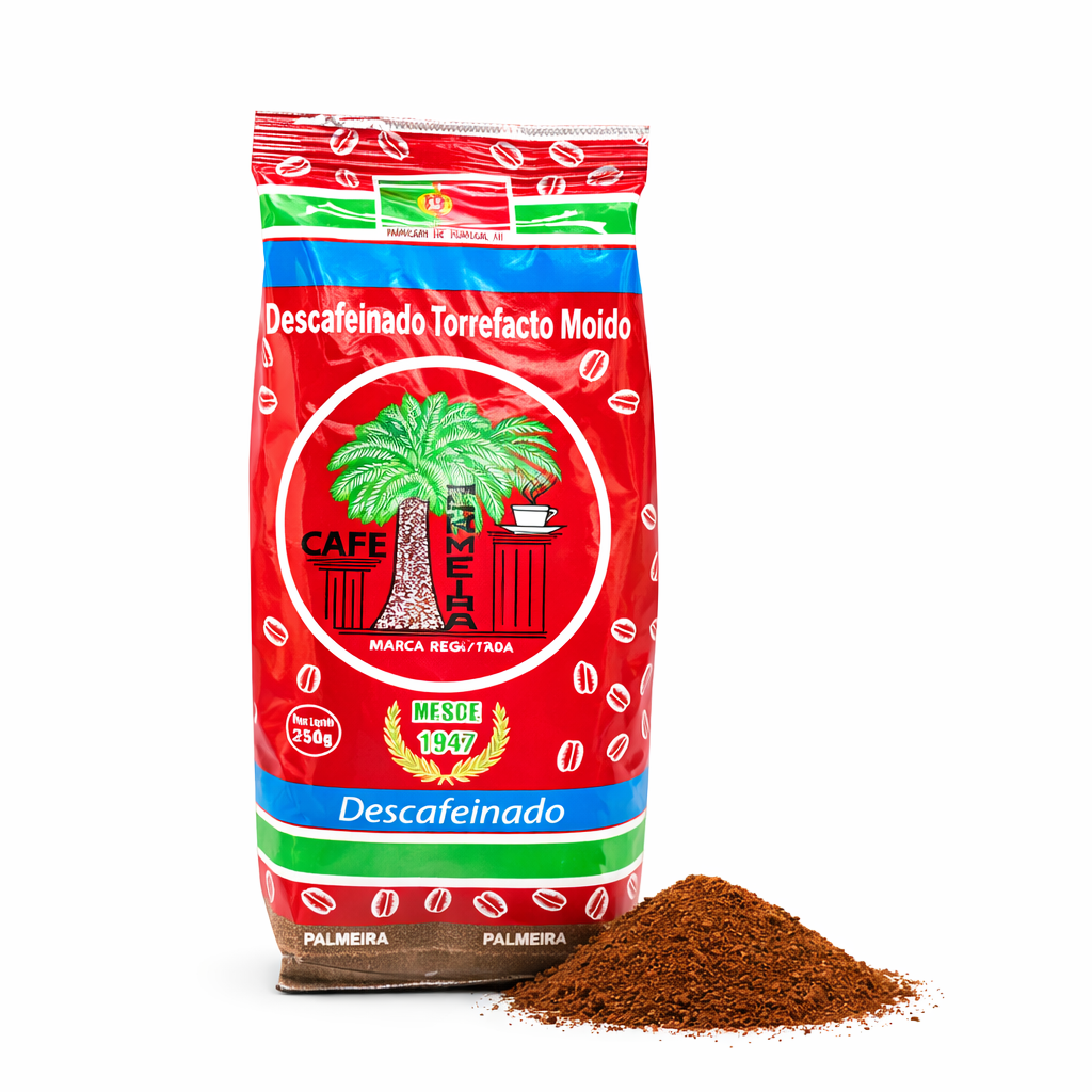 Paquete de café portugués Palmeira Superior descafeinado molido - Sabor de Sayago