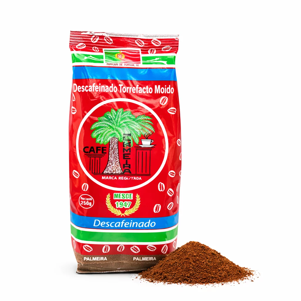 Paquete de café portugués Palmeira Superior descafeinado molido - Sabor de Sayago