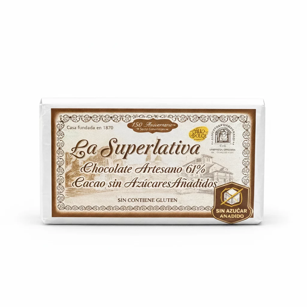 Chocolate negro puro 70% cacao artesano elaborado por La Superlativa de Toro.