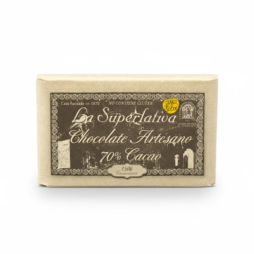 Chocolate negro puro 70% cacao artesano elaborado por La Superlativa de Toro.