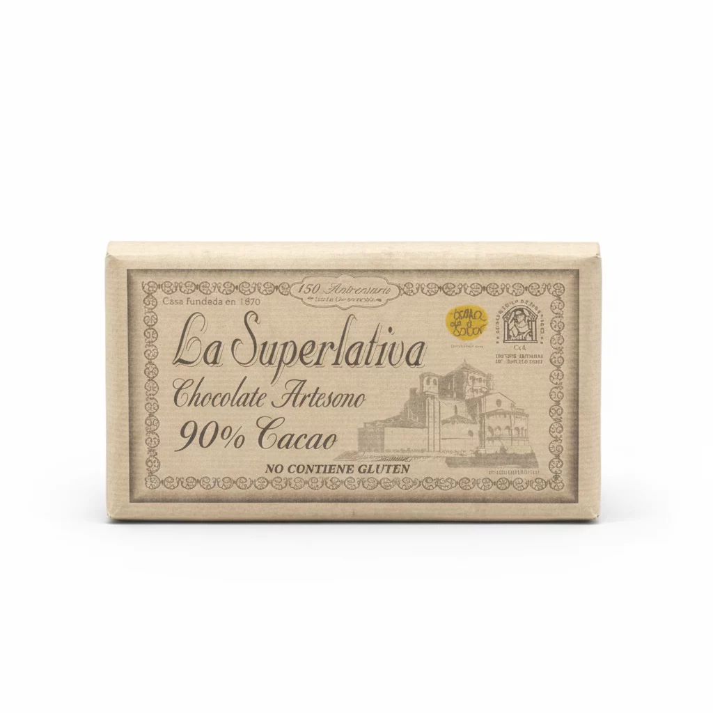 Tableta de chocolate negro artesano La Superlativa de Toro con 90% de cacao