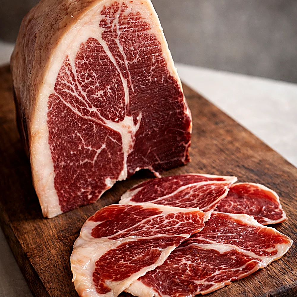 Taco jamón ibérico artesano de curación lenta.