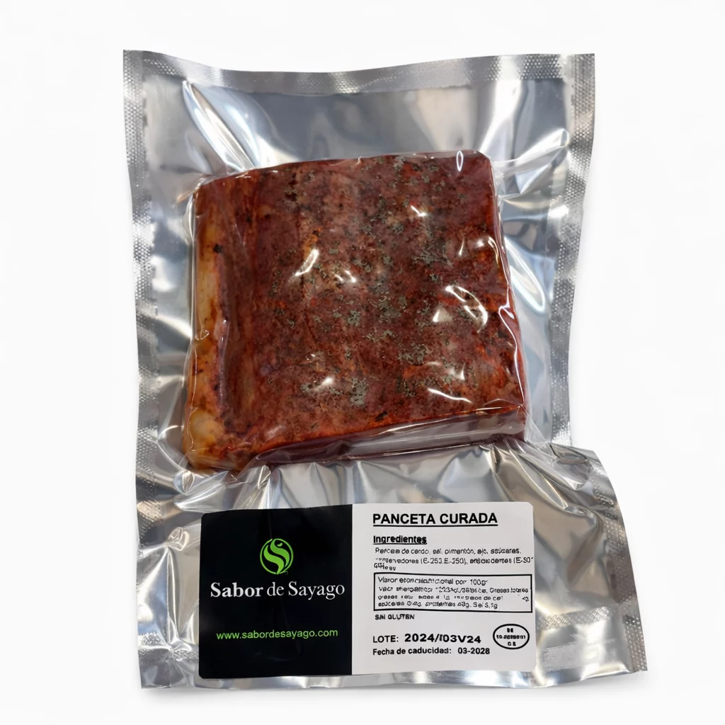 Panceta semicurada artesana para cocinar o picar.