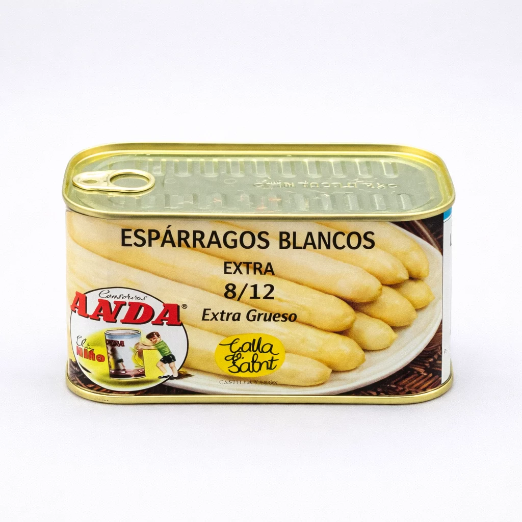 Espárragos blancos extra gruesos calibre 8/12 Conservas Anda