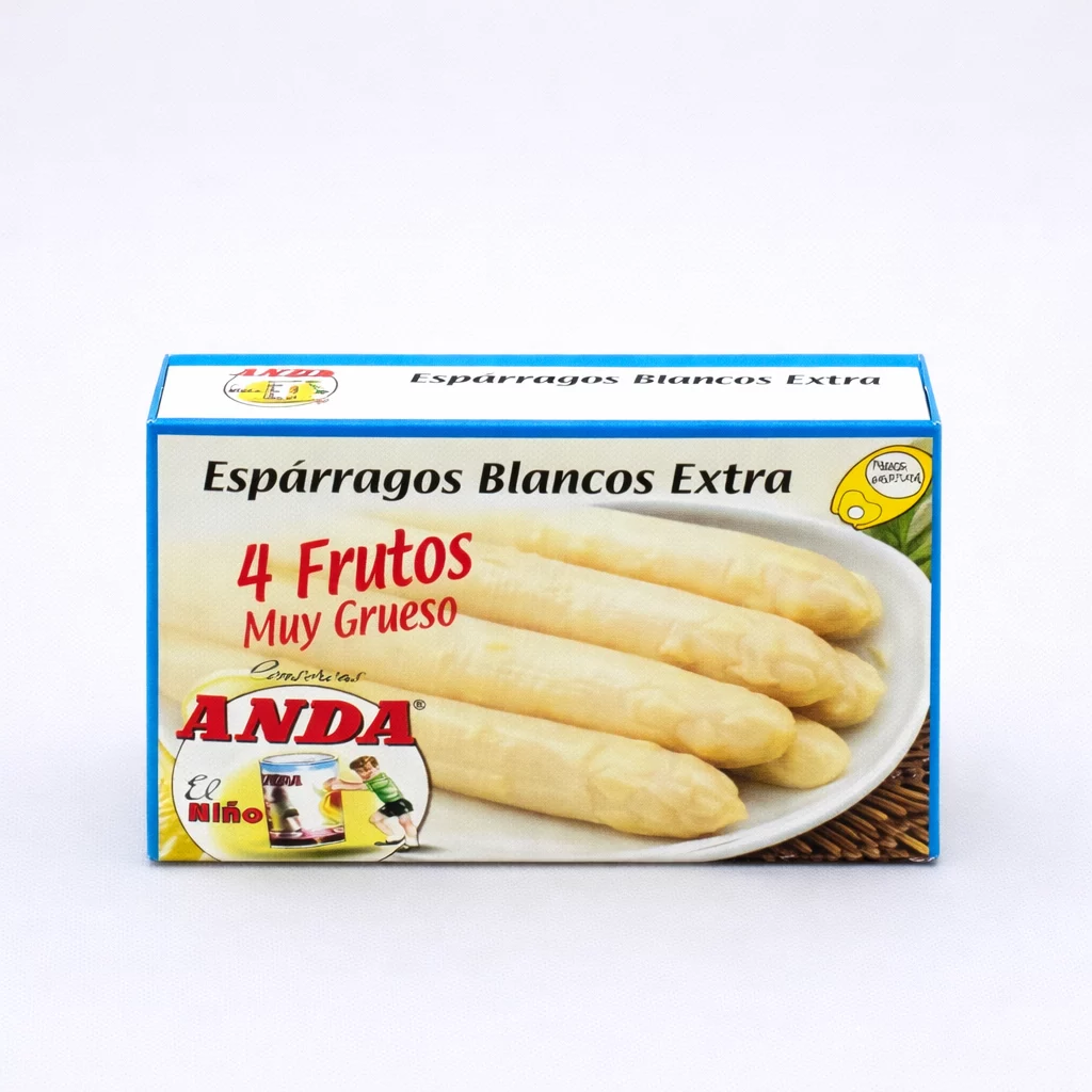 Espárragos blancos muy gruesos formato 4 frutos Conservas Anda