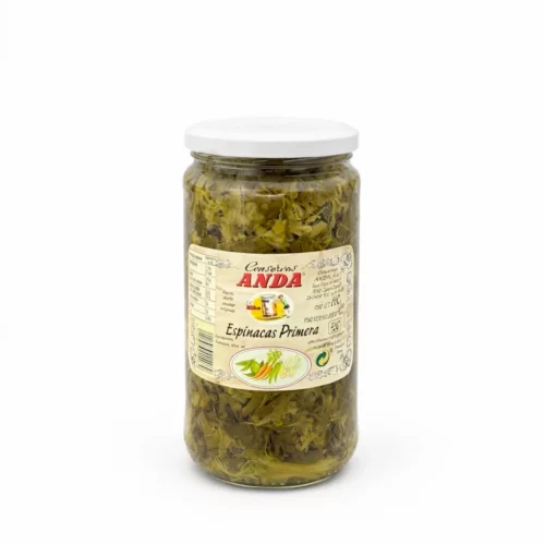 Espinacas de primera calidad en conserva natural Anda