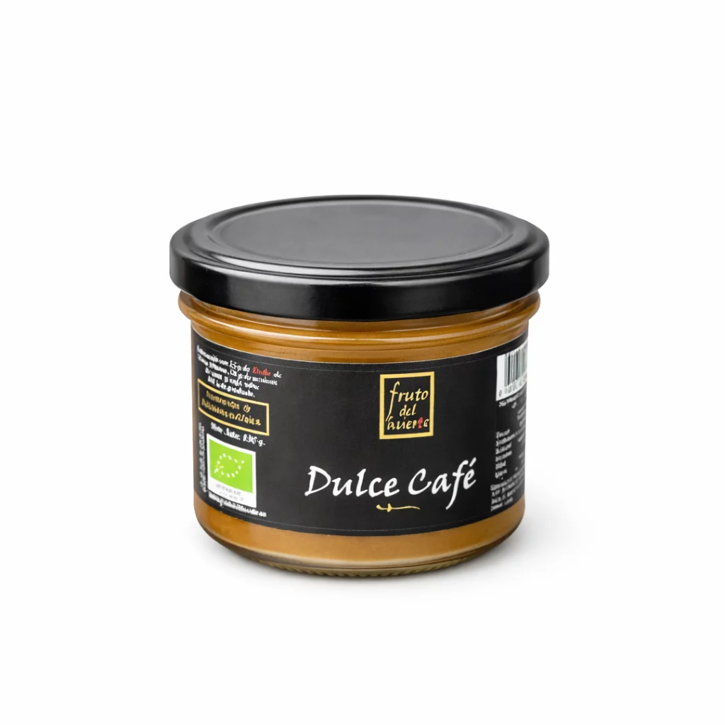 Tarro de dulce de café artesano elaborado en Fariza, Zamora.