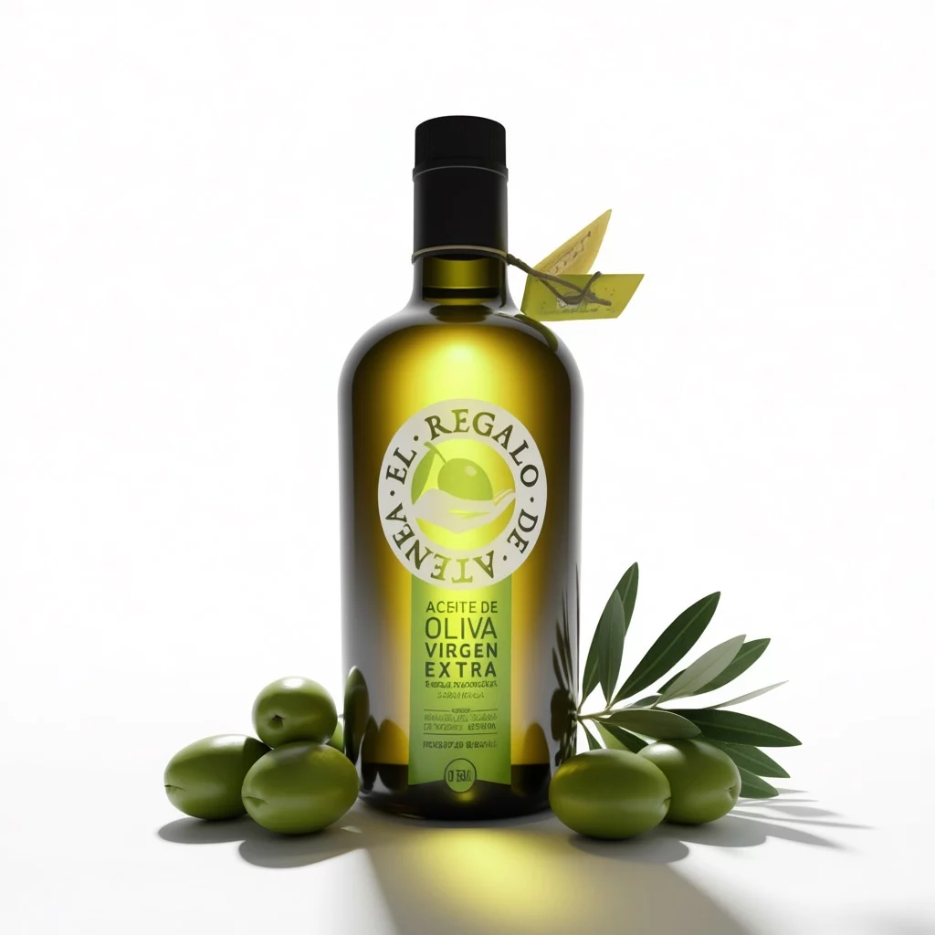aceite de oliva virgen extra El Regalo de Atenea con olivas.