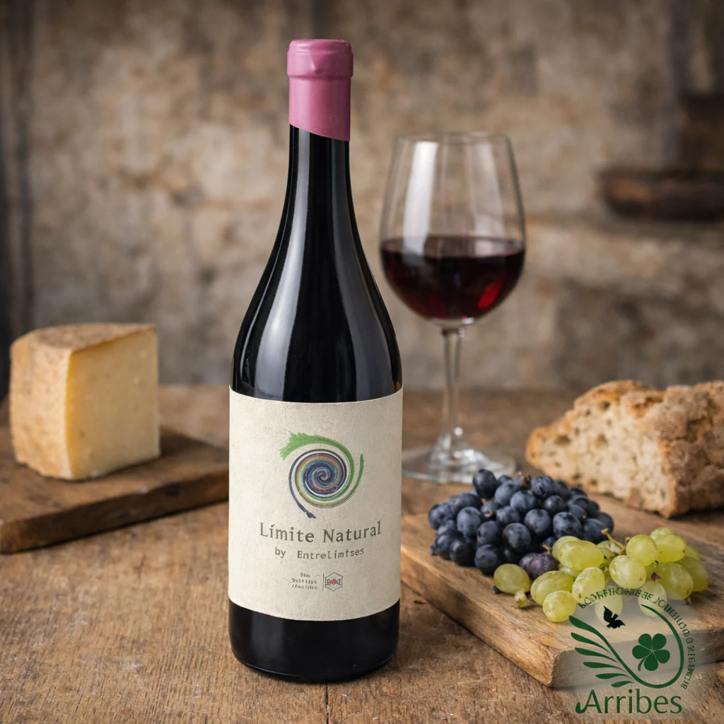 Copa de vino tinto Crianza Límite Natural en una sesión de cata organoléptica.