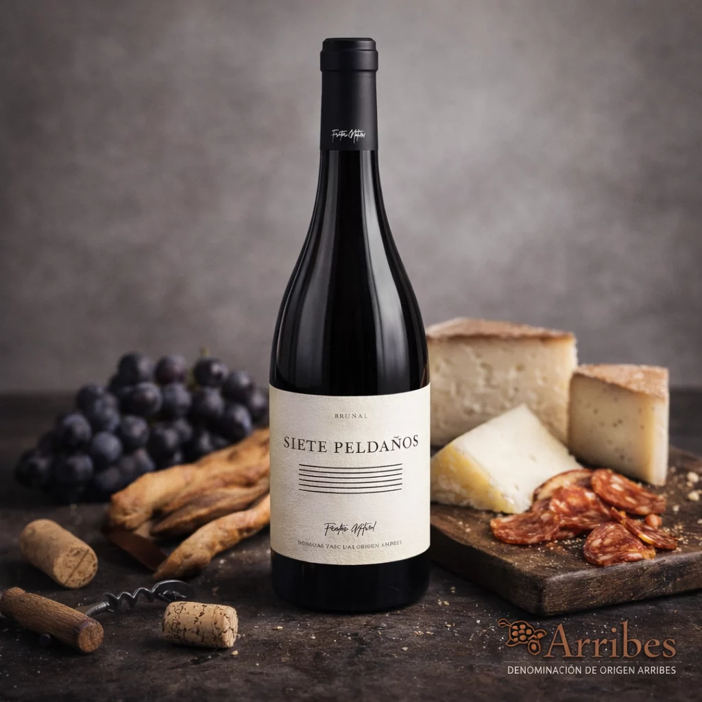 Copa de vino tinto elaborado con la exclusiva y escasa variedad de uva Bruñal.