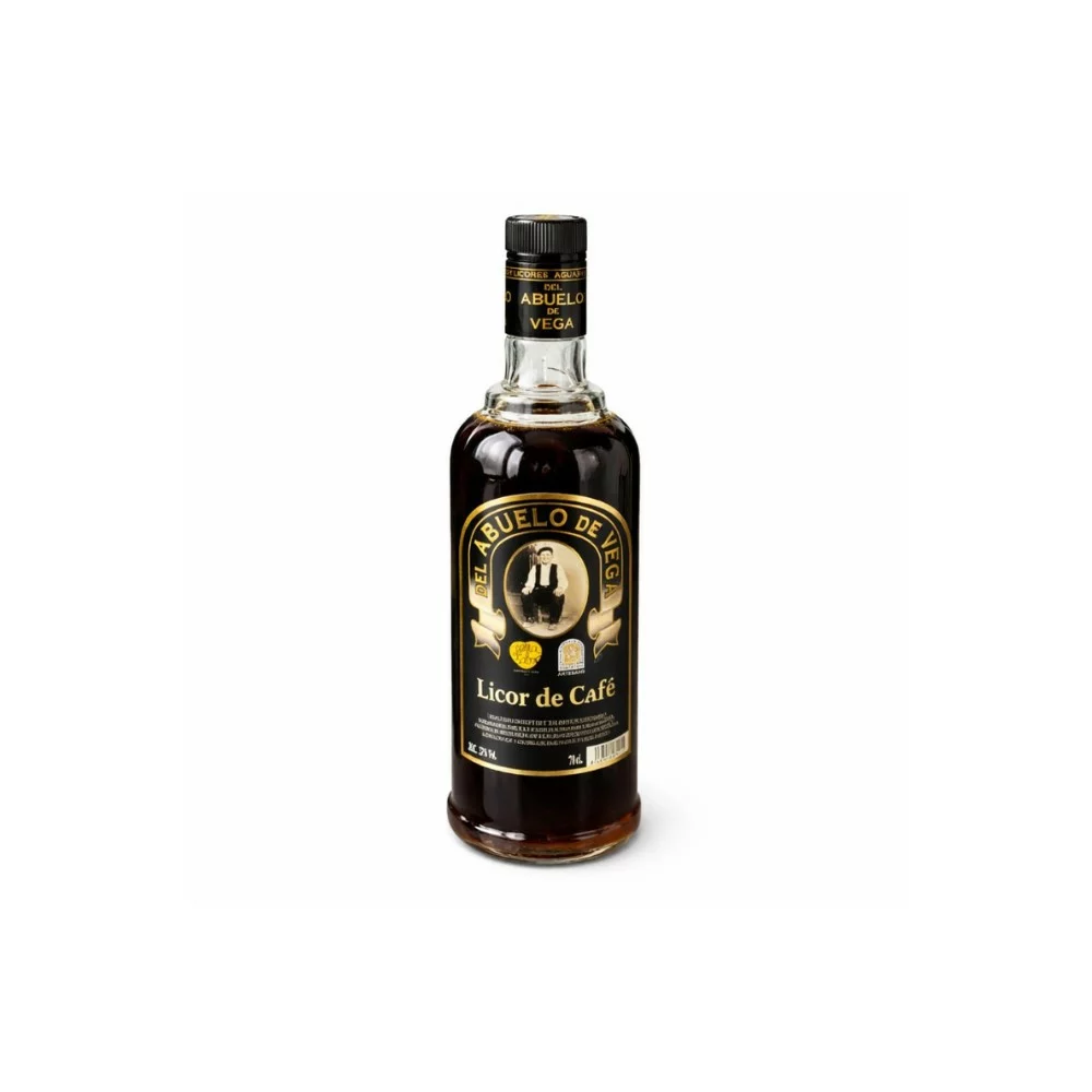 Botella de licor café artesanal El Abuelo de Vega de Sabor de Sayago.