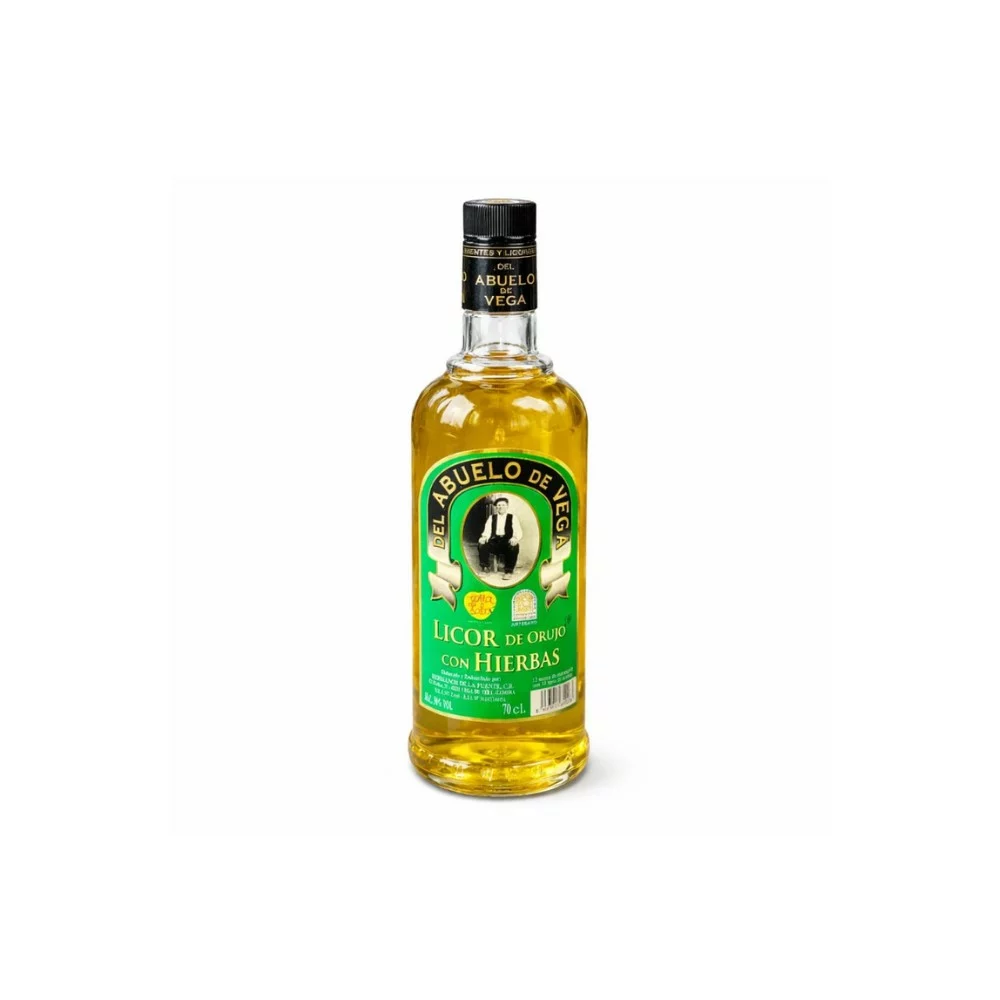 Botella de licor de hierbas tradicional El Abuelo de Vega de Sabor de Sayago.