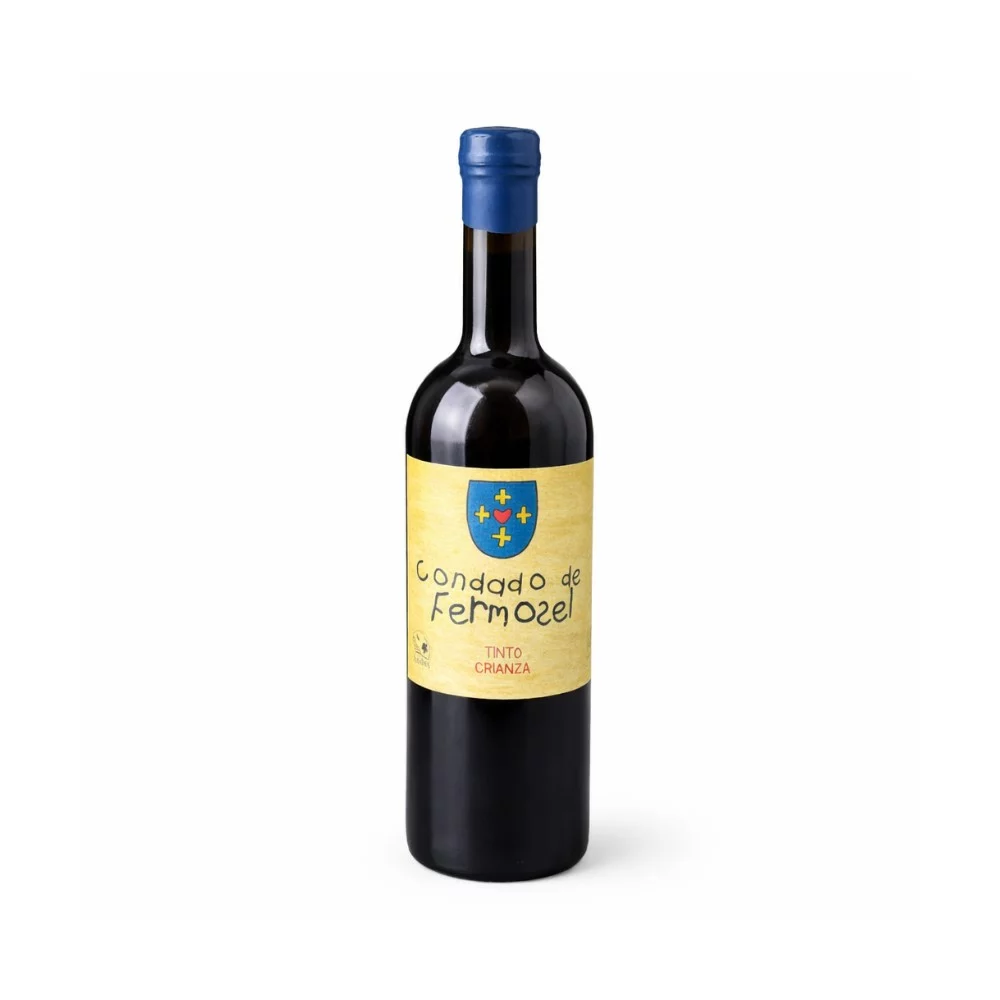 Botella de vino tinto crianza condado de Fermosel de Sabor de Sayago.